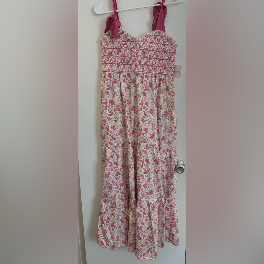 Altar'd State Pink Floral smocked top dress size M